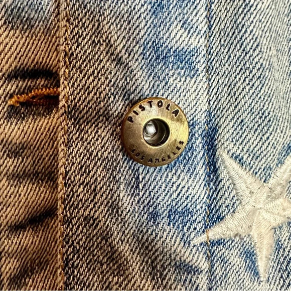 PISTOLA‎ BRANDO STAR EMBROIDERY DENIM JACKET - ZODIAC XS - Picture 6 of 16